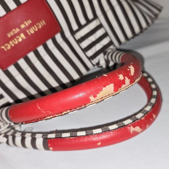 Henri Bendel Extra Large Striped Canvas Tote Bag, Beach Bag AS IS - Picture 13 of 15